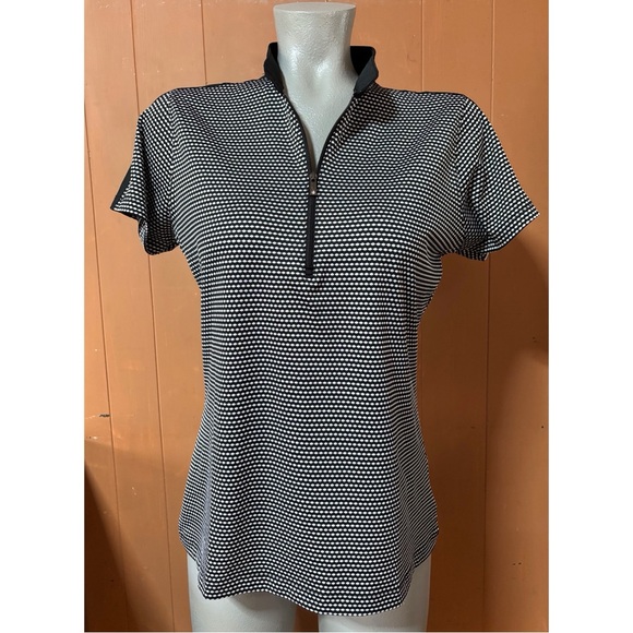 Lopez Golf Quarter Zip Top Black & White M - Picture 1 of 10